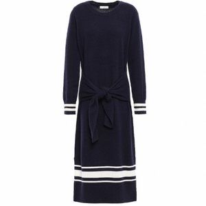 Sandro Wool & Cashmere Blend Midi Navy Sweater Dress